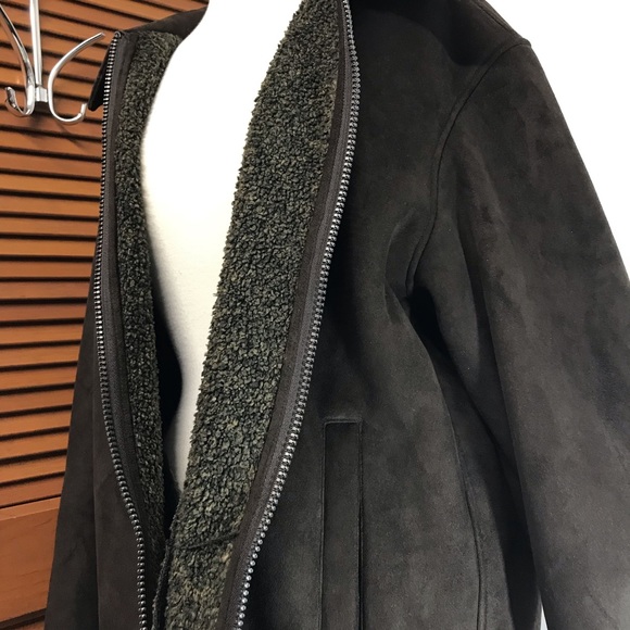 Access/Men Dark Brown Suede Like Jacket - Picture 5 of 8